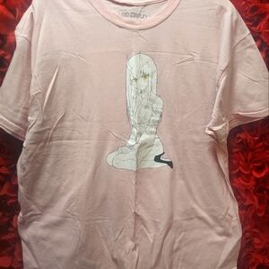 Lewd Complex Women's Pink T-Shirt with design Size X-Large